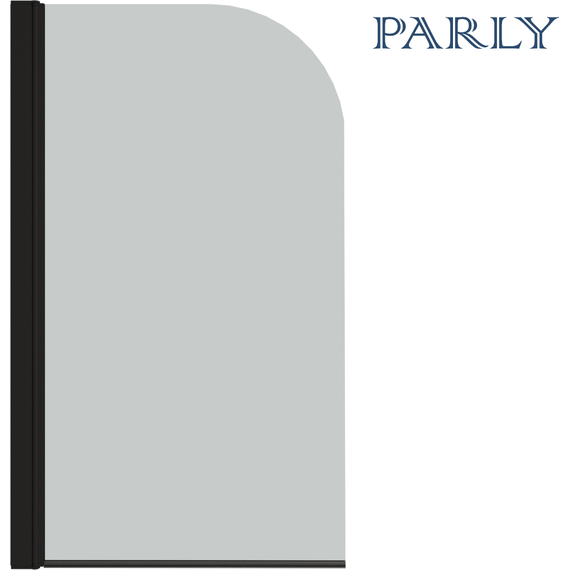 Шторка для ванны Parly 75 см F04B, чёрный/прозрачное - фото 5