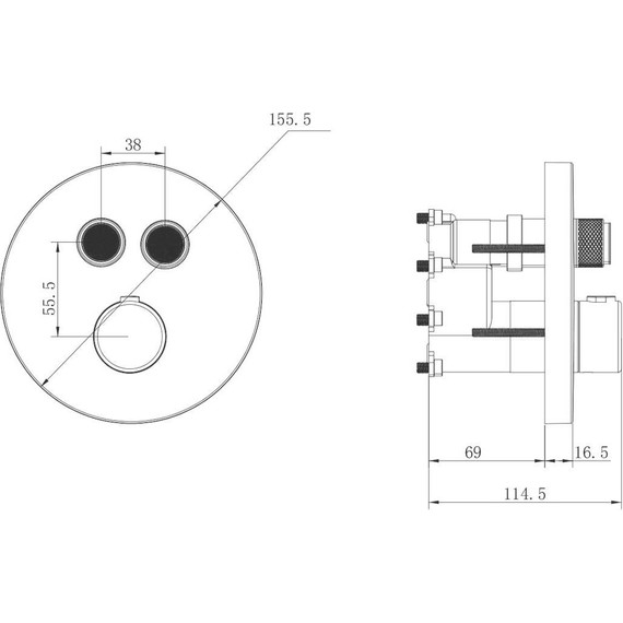 Смеситель для душа с термостатом Vincea VSCV-322T-MMB (со скрытой частью) матовый черный - фото 6