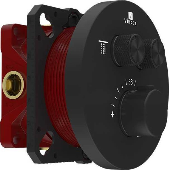 Смеситель для душа с термостатом Vincea VSCV-322T-MMB (со скрытой частью) матовый черный - фото 