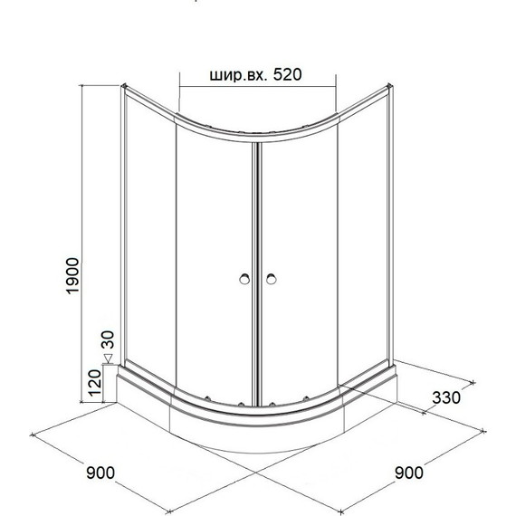 Душевое ограждение Parly 90х90 см Z9111, хром/прозрачное - фото 10