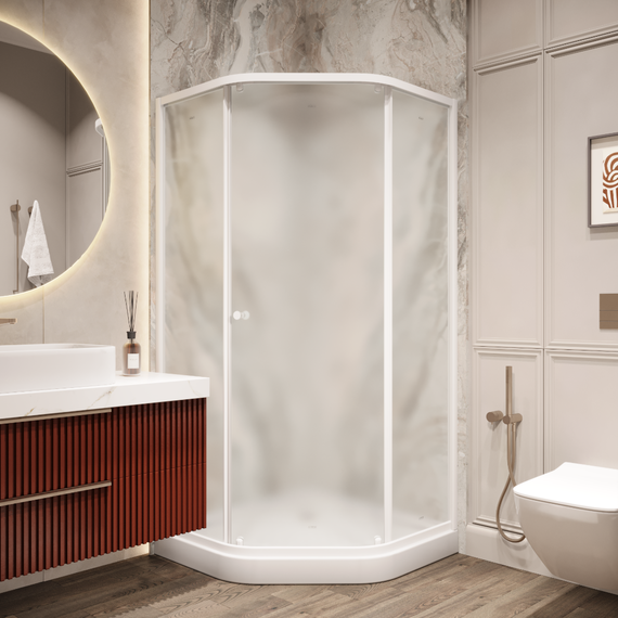 Душевое ограждение Parly 90х90 см ZEP91FR, белый/матовое - фото 2