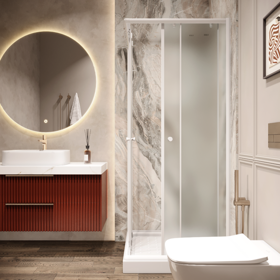 Душевое ограждение Parly 80х80 см ZFQ81, белый/матовое - фото 3