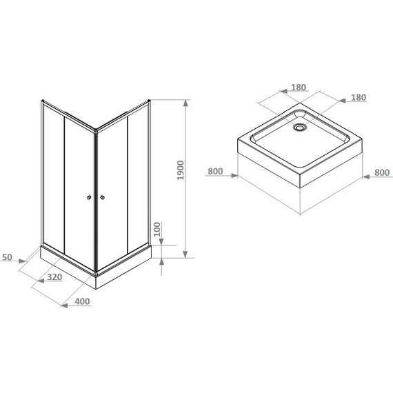 Душевое ограждение Parly 80х80 см ZFQ81, белый/матовое - фото 6