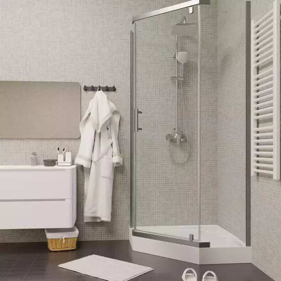 Душевое ограждение Parly 90х90 см ZPE911TE, хром/прозрачное - фото 3