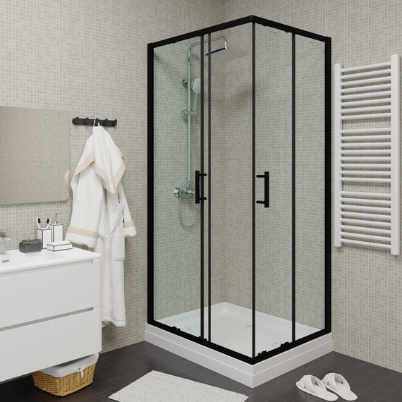 Душевое ограждение Parly 120х80 см ZQ121B, чёрный/тонированное - фото 3