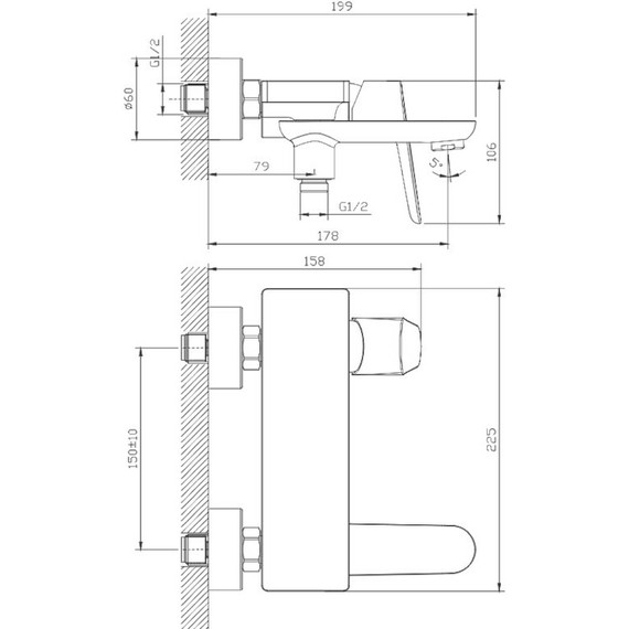 Смеситель для ванны Raglo R31.30, хром - фото 2