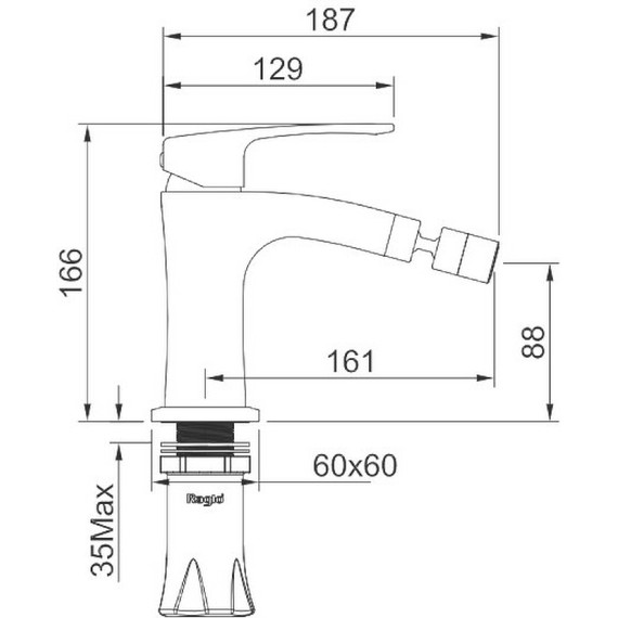 Смеситель для биде Raglo R01.50, хром - фото 2