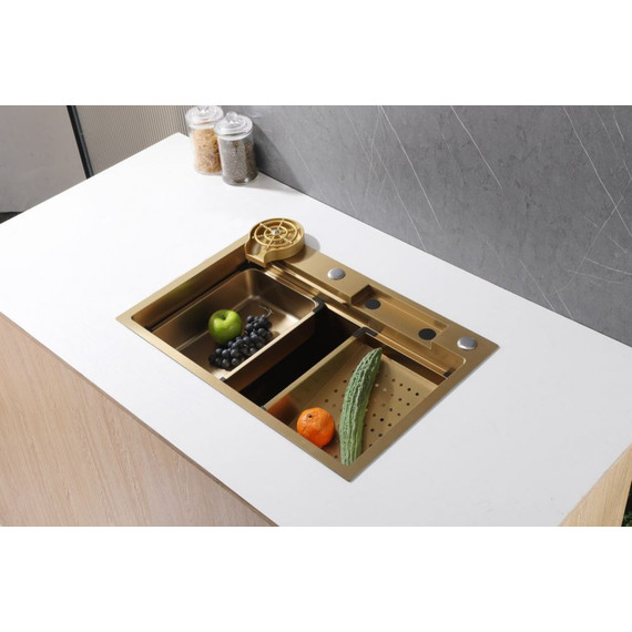 Кухонная мойка Abber Wasser Kreis AF2194G, золото матовое, Цвет производителя: золото матовое - фото 4