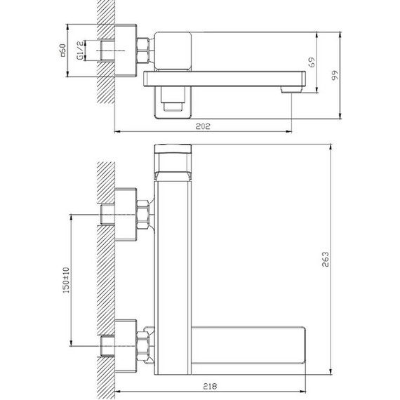 Смеситель для ванны Raglo R30.30.06, чёрный - фото 2