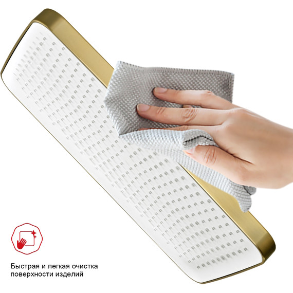 Верхний душ Raglo 350x200 мм R451.52.03, сатин золотой - фото 3