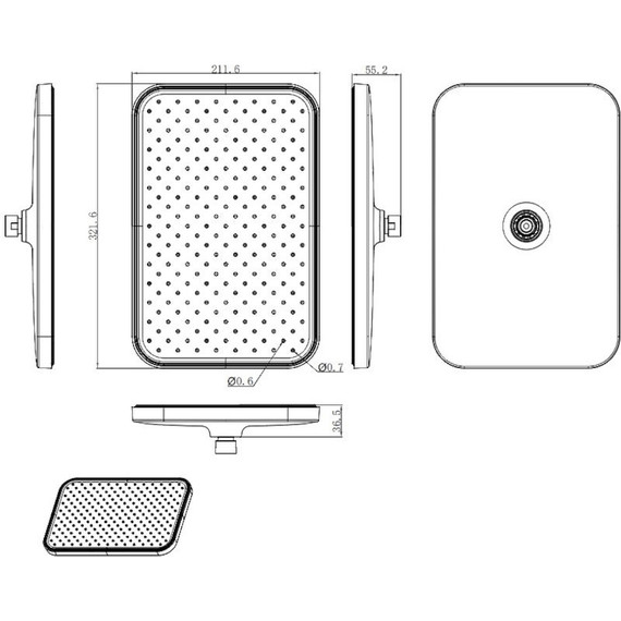 Верхний душ Raglo 350x200 мм R451.51.06, чёрный - фото 2