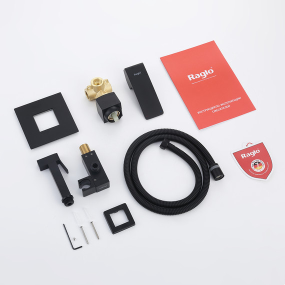 Набор для гигиенического душа Raglo R01.53.06 (со скрытой частью) чёрный - фото 8