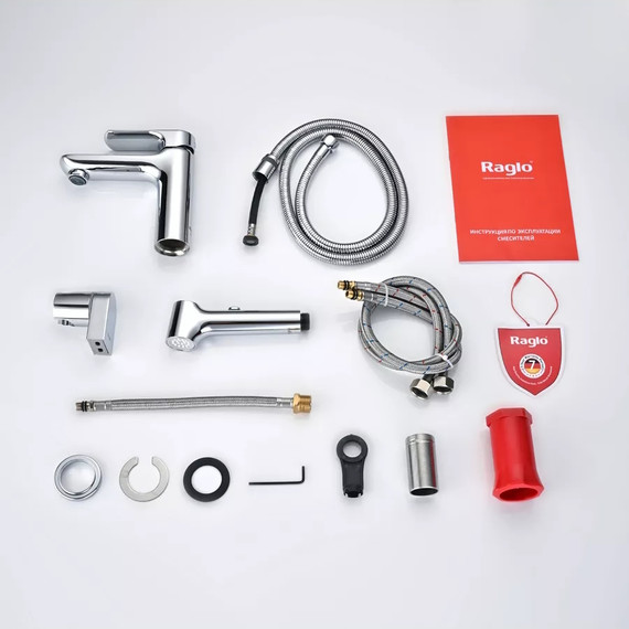 Смеситель для раковины с гигиеническим душем Raglo R03.12, хром - фото 11