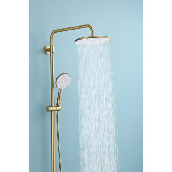 Душевая система с термостатом Raglo R20.26.03, сатин золотой - фото 6