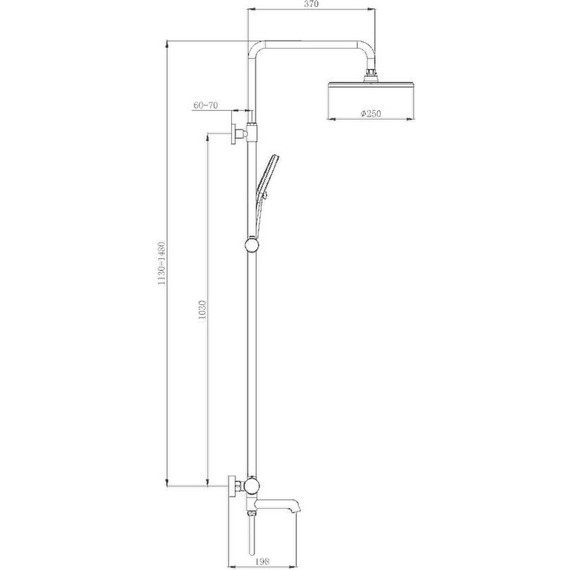 Душевая система с термостатом Raglo R20.26.06, чёрный - фото 2