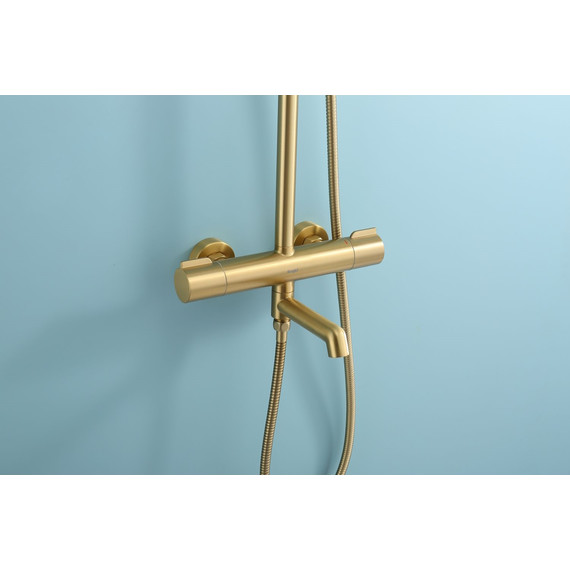 Душевая система с термостатом Raglo R20.26.03, сатин золотой - фото 10
