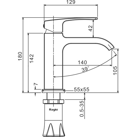 Смеситель для раковины Raglo R02.10, хром - фото 2