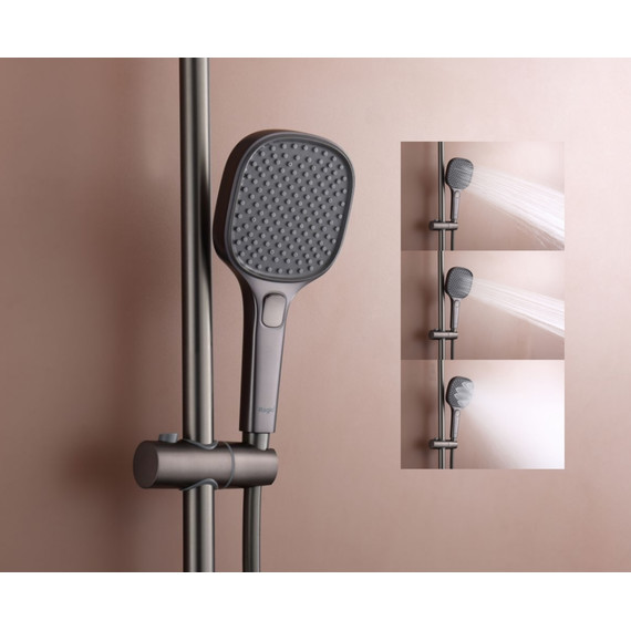 Душевая система с термостатом Raglo R22.26.09, графит - фото 14