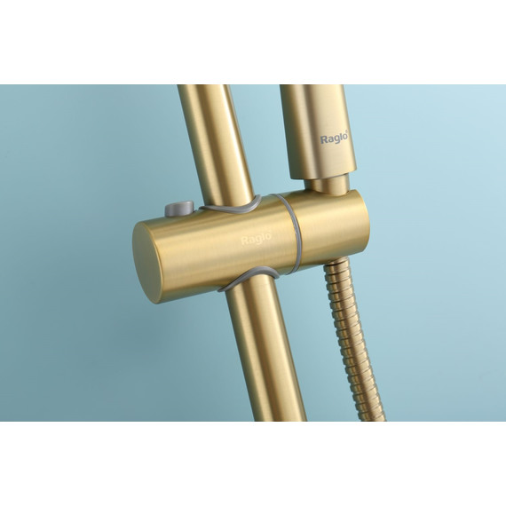 Душевая система с термостатом Raglo R20.26.03, сатин золотой - фото 13