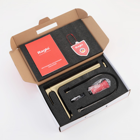 Смеситель для раковины высокий Raglo R03.15.03, золотой сатин - фото 11