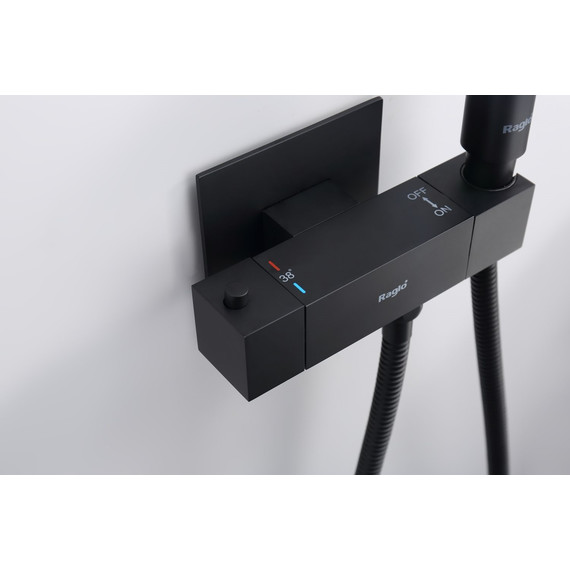 Набор для гигиенического душа с термостатом Raglo R24.56.06 (со скрытой частью) чёрный - фото 5