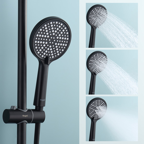 Душевая система с термостатом Raglo R20.26.06, чёрный - фото 11