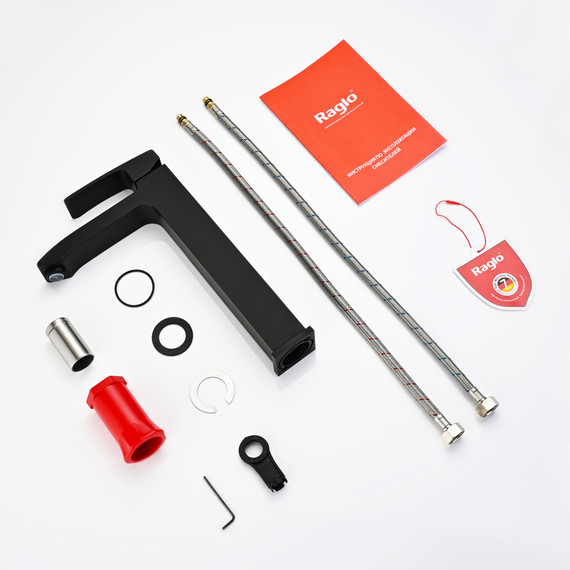 Смеситель для раковины высокий Raglo R01.15.06, чёрный - фото 12