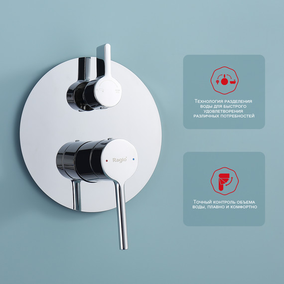 Душевая система встраиваемая Raglo R20.27 (со скрытой частью) хром - фото 4
