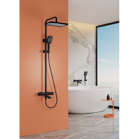 Душевая система с термостатом Raglo R01.26.06, чёрный - фото 3