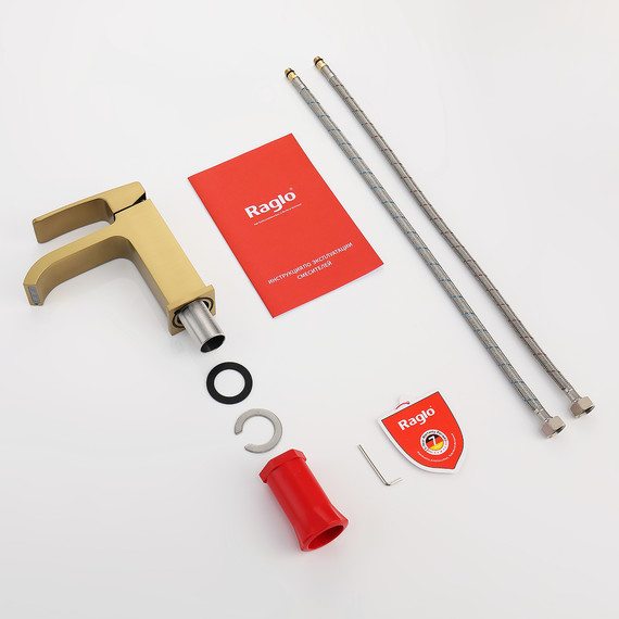 Смеситель для раковины Raglo R02.10.03, золотой сатин - фото 8