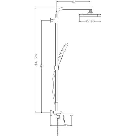 Душевая система Raglo R51.24.06, чёрный - фото 2