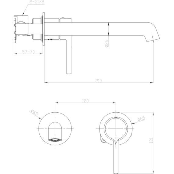 Смеситель для раковины Raglo R20.11.06 (со скрытой частью) чёрный - фото 2