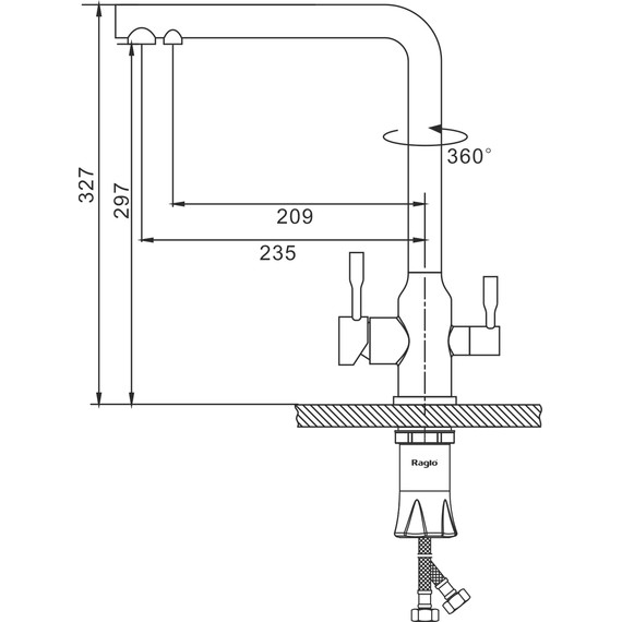 Смеситель для кухни Raglo R81.61.09, графит - фото 2