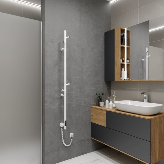 Полотенцесушитель электрический Vincea П1 1370 мм, белый (возможность скрытого подключения) VTD-1DWE - фото 4