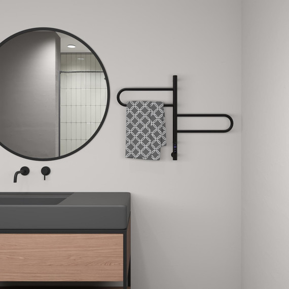 Полотенцесушитель электрический Vincea П4 425x600 мм, чёрный (возможность скрытого подключения) VTD-1R1CBE - фото 2