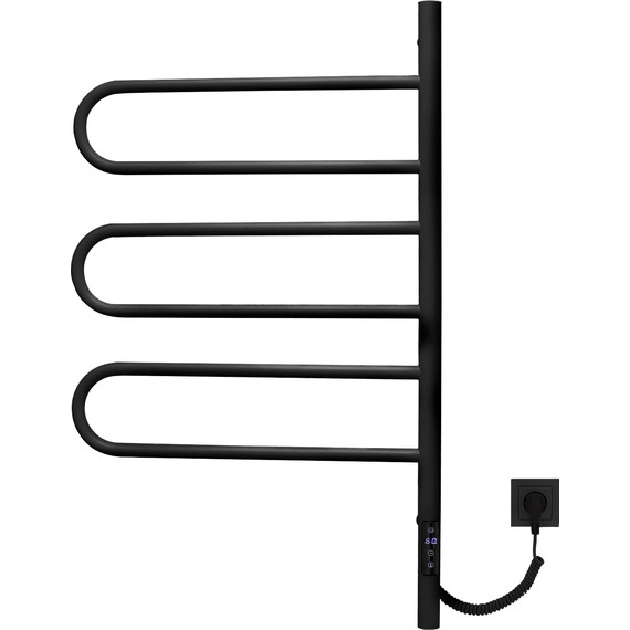 Полотенцесушитель электрический Vincea П6 400x800 мм, чёрный (возможность скрытого подключения) VTD-1R2CBE - фото 2
