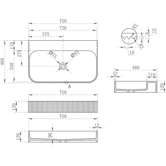 Раковина подвесная Vincea 75 см VWB-6SG75MW, белый матовый - фото 5