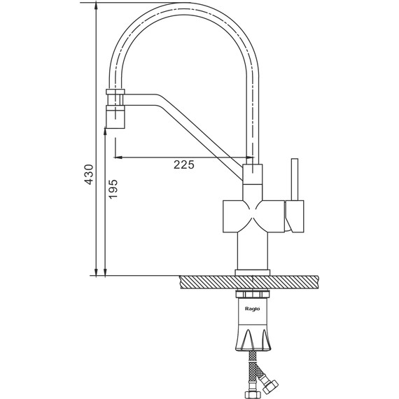 Смеситель для кухни Raglo R86.41.06, чёрный - фото 2