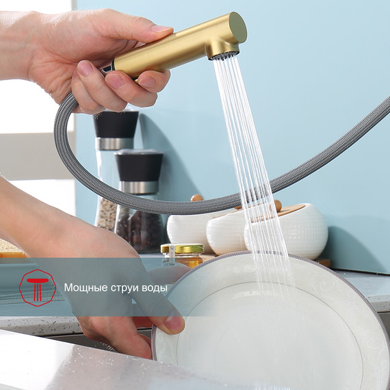 Смеситель для кухни Raglo R86.49.03, золотой сатин - фото 10