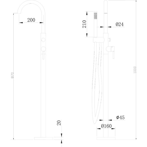 Смеситель для ванны Abber Wasser Kreis AF8115G, золото матовый, Цвет производителя: золото матовое - фото 7