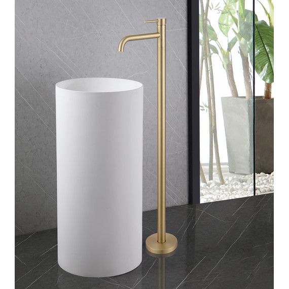 Смеситель для раковины напольный Abber Wasser Kreis AF8140G, золото матовый, Цвет производителя: золото матовое - фото 2