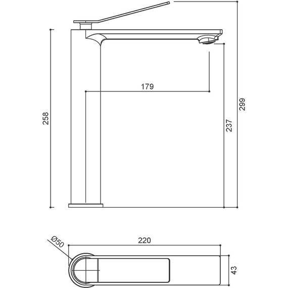 Смеситель для раковины высокий Vincea Verse VBF-2VE2GM, вороненая сталь - фото 3