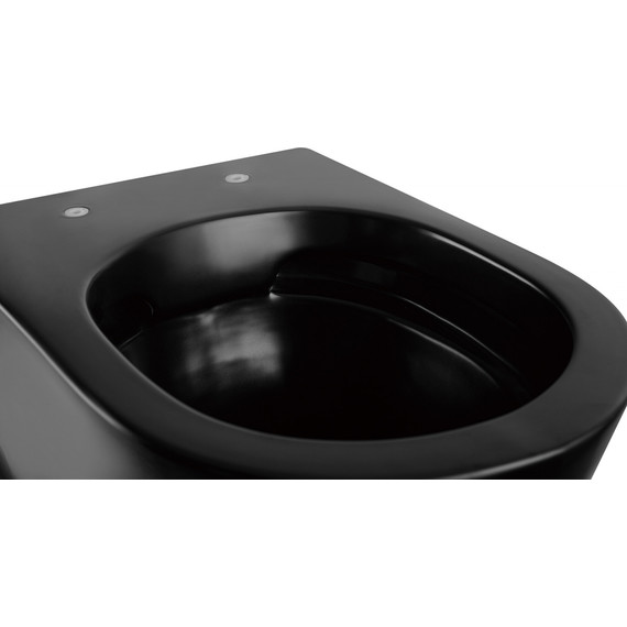 Унитаз подвесной безободковый Abber Bequem AC1103MB с крышкой микролифт, чёрный матовый, Цвет производителя: чёрный матовый - фото 4