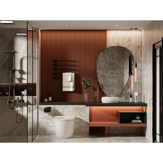 Унитаз приставной безободковый Abber Bequem AC1111 с крышкой микролифт (выпуск горизонтальный) - фото 3