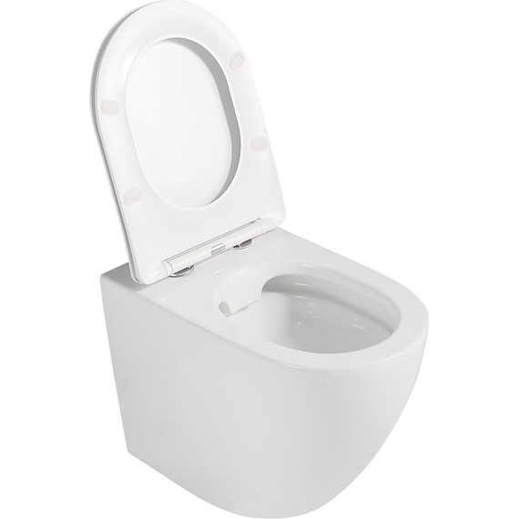 Унитаз приставной безободковый Abber Bequem AC1111 с крышкой микролифт (выпуск горизонтальный) - фото 7
