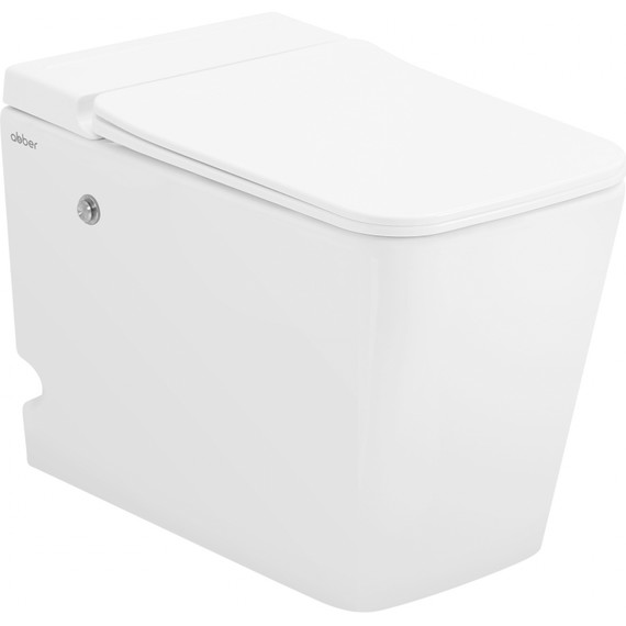 Унитаз приставной безободковый импульсный Abber Rechteck AC1213P с крышкой микролифт (выпуск горизонтальный) - фото 