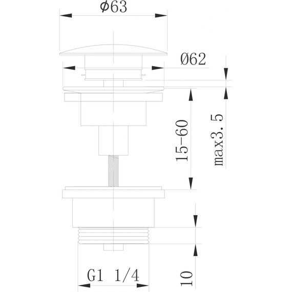 Донный клапан Abber AF0011W, белый - фото 2