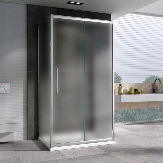 Душевое ограждение Abber Schwarzer Diamant 100x60 см AG30100MH-S60M-S60M, хром/матовое - фото 2