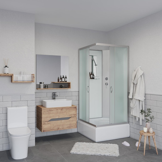 Душевая кабина Niagara Classic 90x90 см NG-1108-14BK, серебро/матовое (безсиликоновая сборка) - фото 3