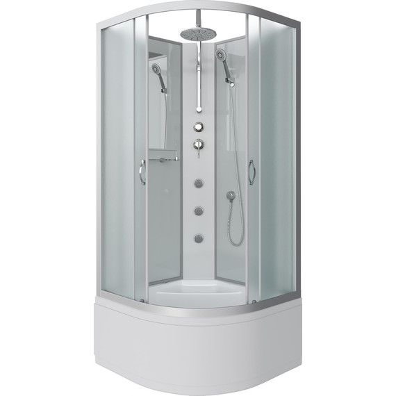 Гидробокс Niagara Classic 100x100 см NG-2309-14BKTG, серебро/матовое (безсиликоновая сборка) - фото 